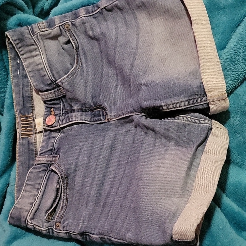 Shorts Justice Denim Blue Girls Size 14 EUC